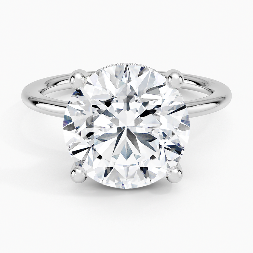 5.10 Hidden Halo Tasarım Tektaş Laboratuvar Pırlanta Yüzük - Melara