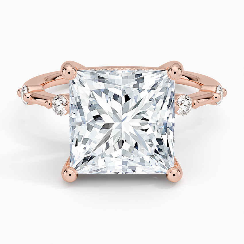 5.20 Prenses Kesim Hidden Halo Tasarım Tektaş Laboratuvar Pırlanta Yüzük - Zelora