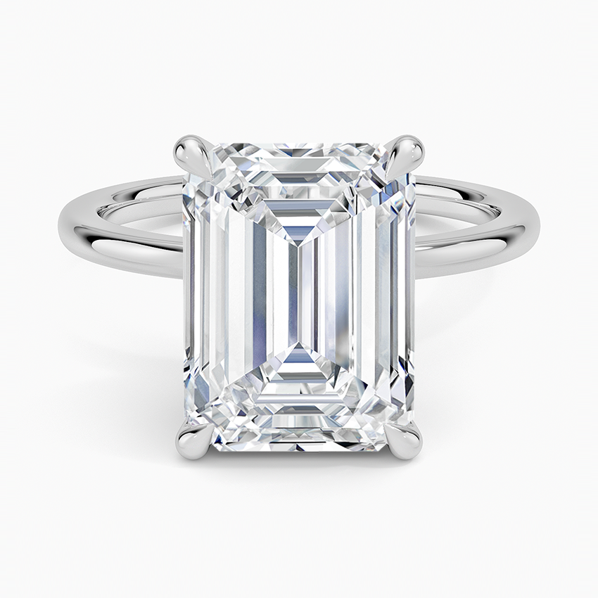 5.15 Karat Emerald Kesim Hidden Halo Tasarım Tektaş Laboratuvar Pırlanta Yüzük - Oslo