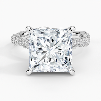 5.75 Prenses Kesim Hidden Halo Tasarım Tektaş Laboratuvar Pırlanta Yüzük - Filara