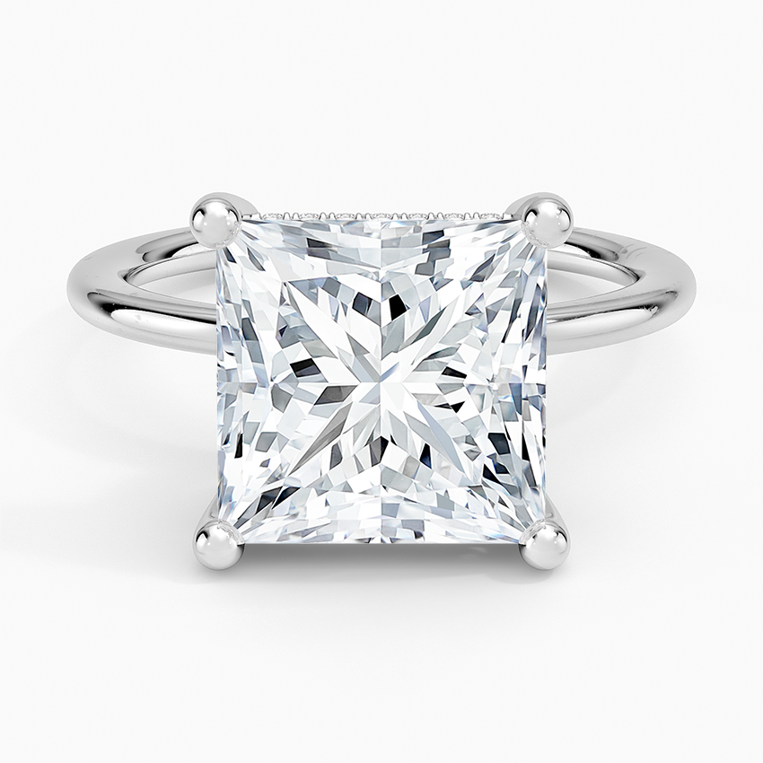 5.10 Prenses Kesim Hidden Halo Tasarım Tektaş Laboratuvar Pırlanta Yüzük - Melara