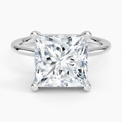 5.10 Prenses Kesim Hidden Halo Tasarım Tektaş Laboratuvar Pırlanta Yüzük - Melara