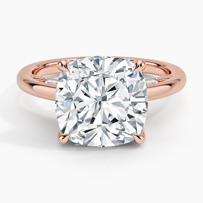 5.30 Cushion Kesim Hidden Halo Tasarım Tektaş Laboratuvar Pırlanta Yüzük - Dalara