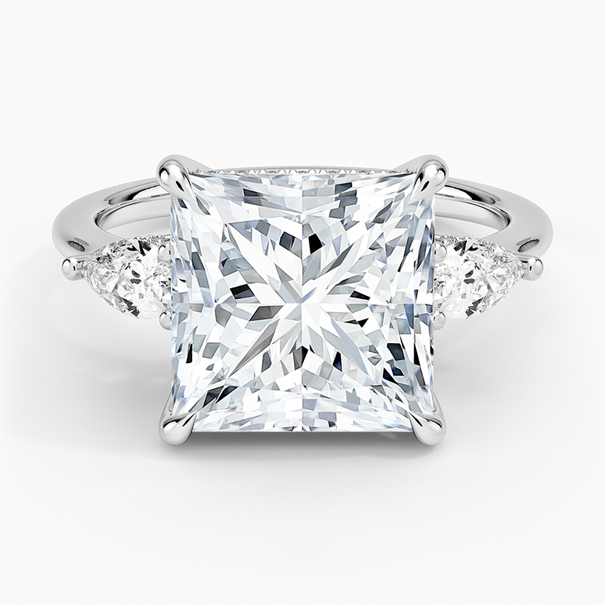 1.60 Carat Princess Halo Design Solitaire Lab Diamond Ring 18K - Florina 