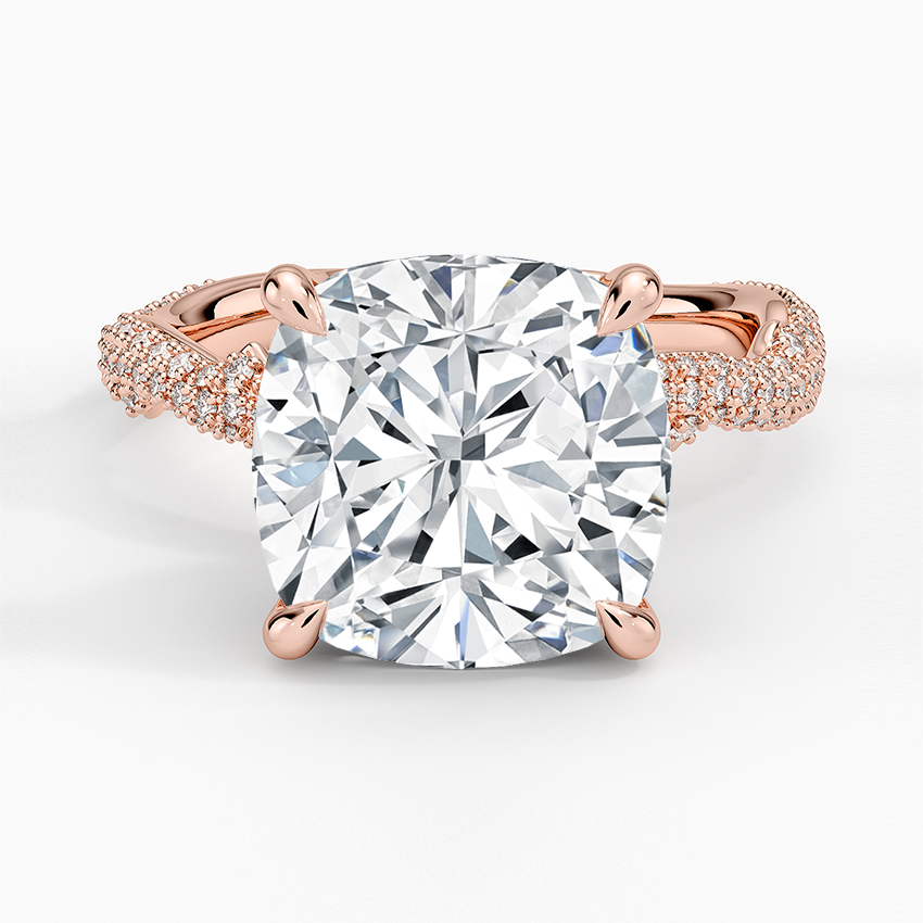 5.75 Cushion Kesim Hidden Halo Tasarım Tektaş Laboratuvar Pırlanta Yüzük - Filara