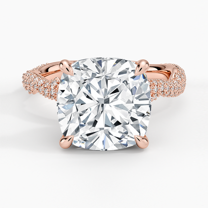 5.75 Cushion Kesim Hidden Halo Tasarım Tektaş Laboratuvar Pırlanta Yüzük - Filara