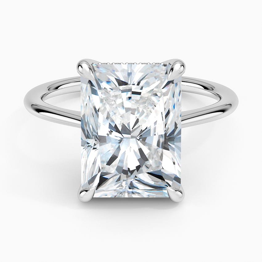 5.10 Karat Radiant Kesim Hidden Halo Tasarım Tektaş Laboratuvar Pırlanta Yüzük - Monaco