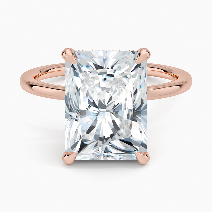 5.15 Karat Radiant Kesim Hidden Halo Tasarım Tektaş Laboratuvar Pırlanta Yüzük - Gilora - Bold Diamonds