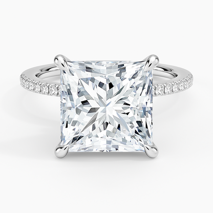 1.60 Carat Princess Halo Design Solitaire Lab Diamond Ring 18K - Florina 