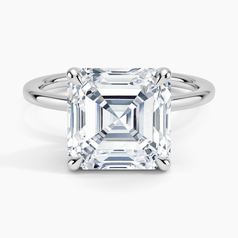 5.15 Karat Asscher Kesim Hidden Halo Tasarım Tektaş Laboratuvar Pırlanta Yüzük - Valencia