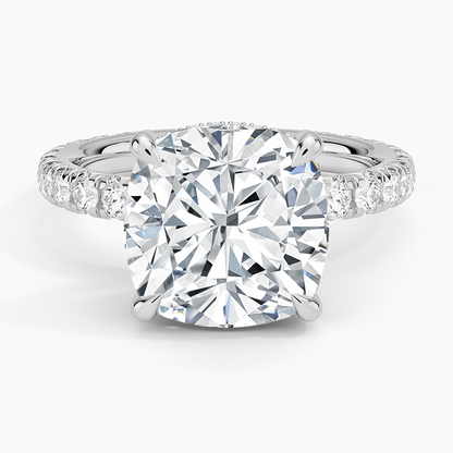1.60 Carat Princess Halo Design Solitaire Lab Diamond Ring 18K - Florina 