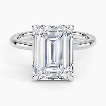5.15 Karat Emerald Kesim Hidden Halo Tasarım Tektaş Laboratuvar Pırlanta Yüzük - Lyon