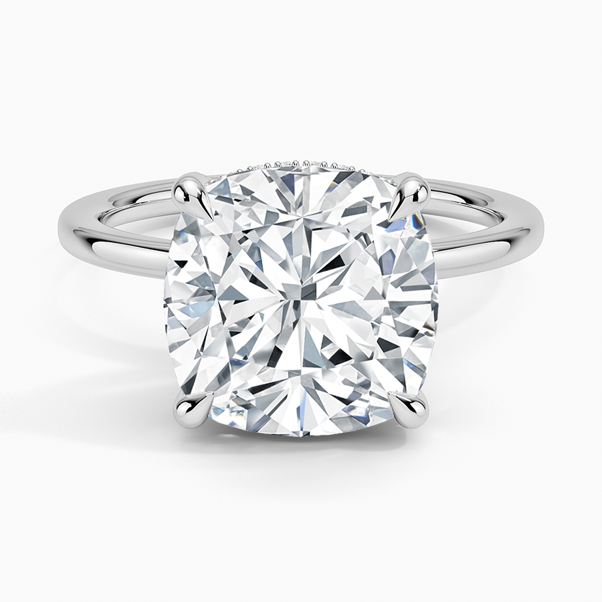 1.60 Carat Princess Halo Design Solitaire Lab Diamond Ring 18K - Florina 