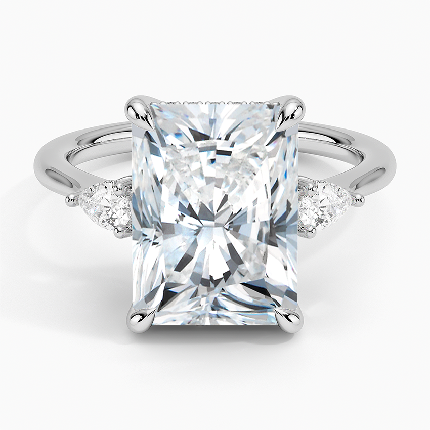 1.60 Carat Princess Halo Design Solitaire Lab Diamond Ring 18K - Florina 