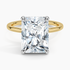 5.10 Karat Radiant Kesim Hidden Halo Tasarım Tektaş Laboratuvar Pırlanta Yüzük 18K  - Elora - Bold Diamonds