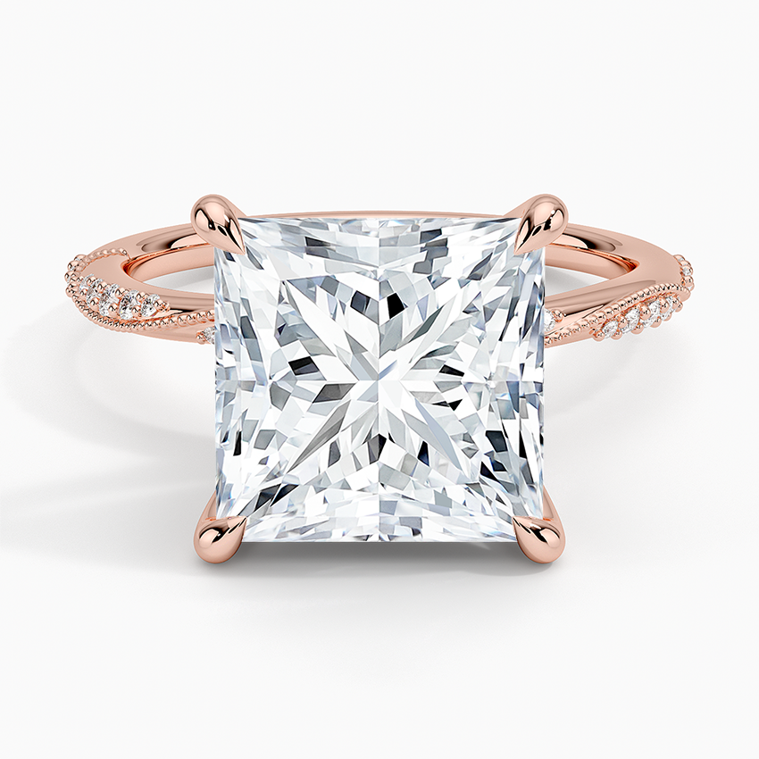 5.25 Karat Prenses Kesim Hidden Halo Tasarım Tektaş Laboratuvar Pırlanta Yüzük 18K  - Melora - Bold Diamonds