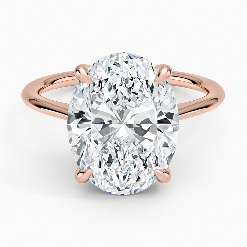 5.10 Karat Oval Kesim Hidden Halo Tasarım Tektaş Laboratuvar Pırlanta Yüzük - Monaco