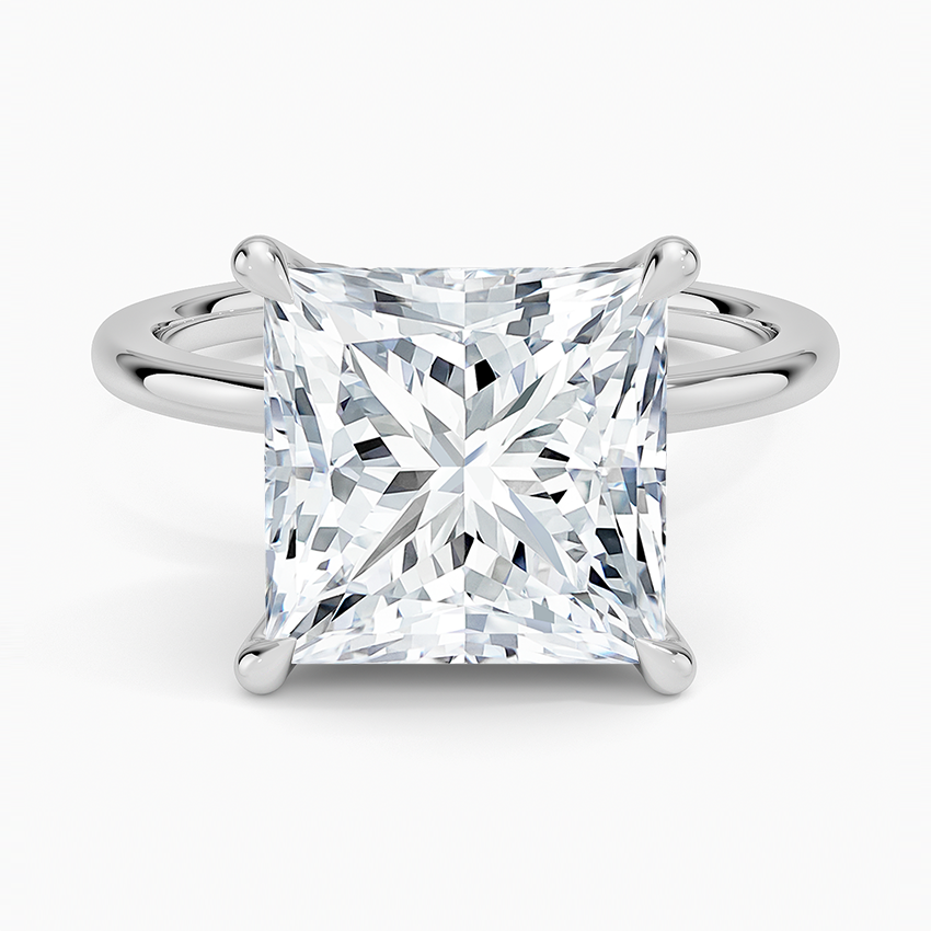 1.60 Carat Princess Halo Design Solitaire Lab Diamond Ring 18K - Florina 