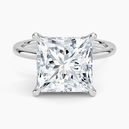 1.60 Carat Princess Halo Design Solitaire Lab Diamond Ring 18K - Florina 