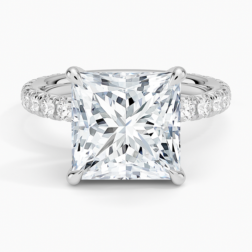 5.75 Karat Prenses Kesim Hidden Halo Tasarım Tektaş Laboratuvar Pırlanta Yüzük 18K  - Selora - Bold Diamonds