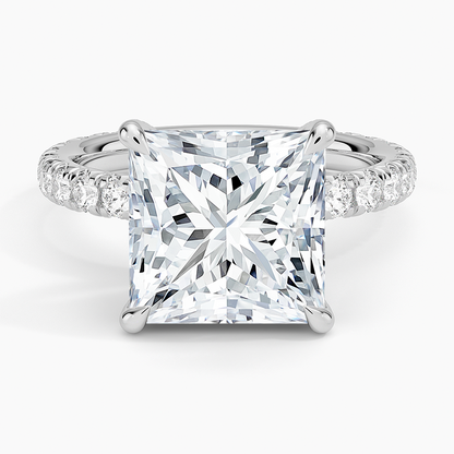 1.60 Carat Princess Halo Design Solitaire Lab Diamond Ring 18K - Florina 