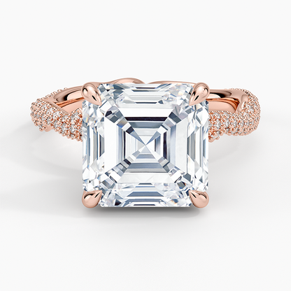 5.75 Asscher Kesim Hidden Halo Tasarım Tektaş Laboratuvar Pırlanta Yüzük - Filara