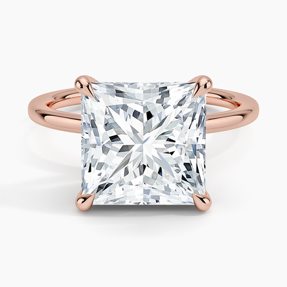 1.60 Carat Princess Halo Design Solitaire Lab Diamond Ring 18K - Florina 
