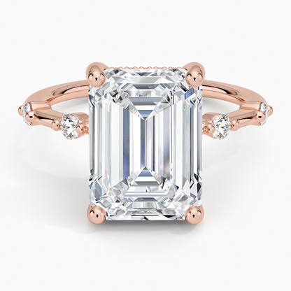 5.20 Emerald Kesim Hidden Halo Tasarım Tektaş Laboratuvar Pırlanta Yüzük - Zelora