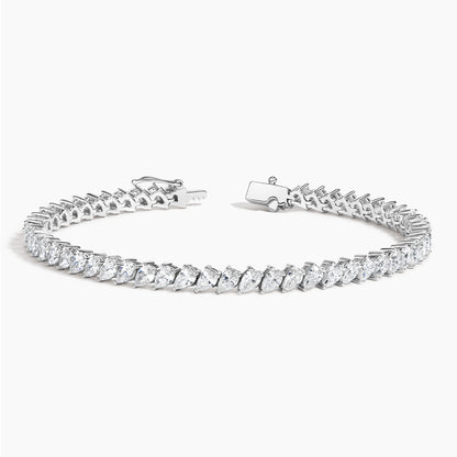 Özel Su Yolu Tasarım Model 6.00 Karat Damla Kesim Laboratuvar Pırlanta Bileklik 18K - Bold Diamonds