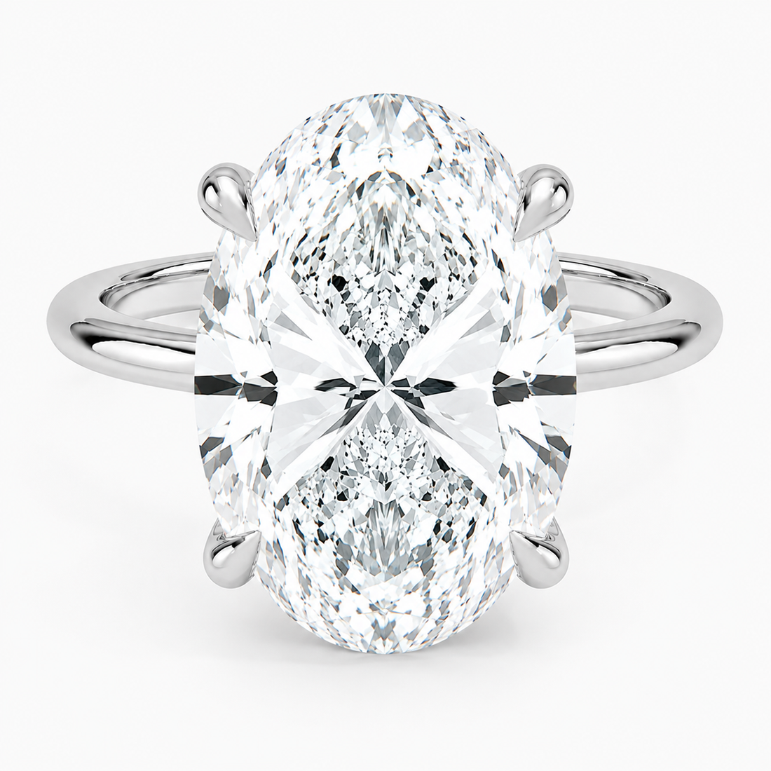 7.00 Karat D-VS Oval Tektaş Laboratuvar Pırlanta Yüzük - Bold Diamonds