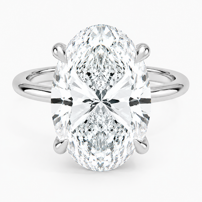 7.00 Karat D-VS Oval Tektaş Laboratuvar Pırlanta Yüzük - Bold Diamonds