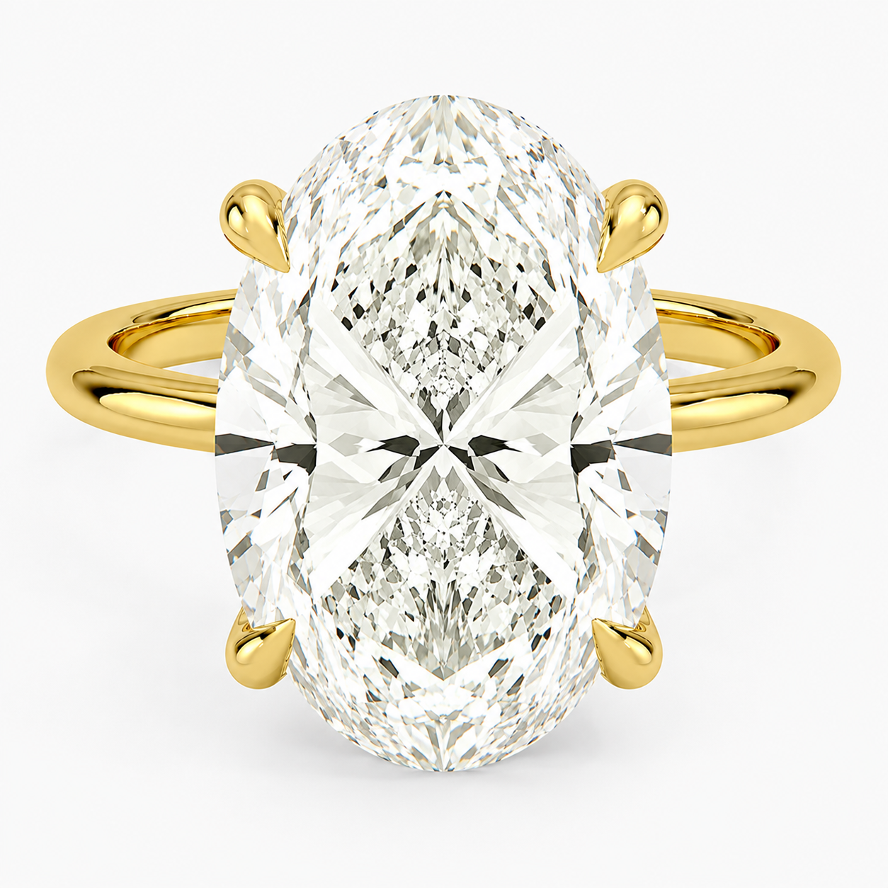 7.00 Karat D-VS Oval Tektaş Laboratuvar Pırlanta Yüzük - Bold Diamonds