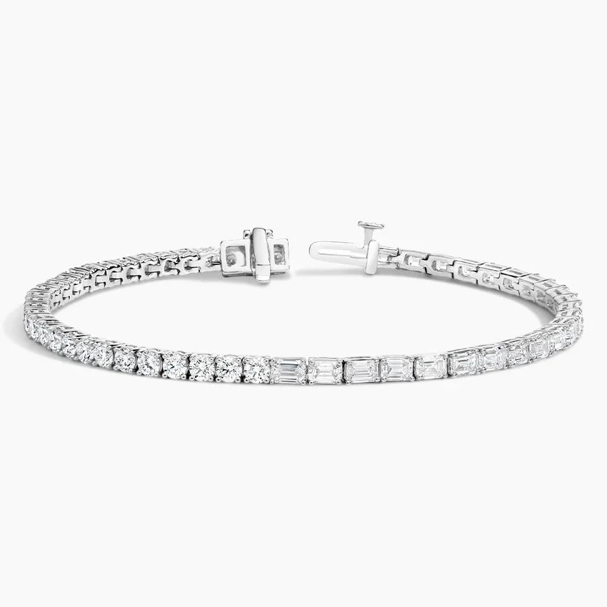 Eşit Sevenler Model 6.00 Karat Emerald Kesim Laboratuvar Pırlanta Bileklik 18K - Bold Diamonds