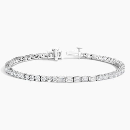 Eşit Sevenler Model 6.00 Karat Emerald Kesim Laboratuvar Pırlanta Bileklik 18K - Bold Diamonds