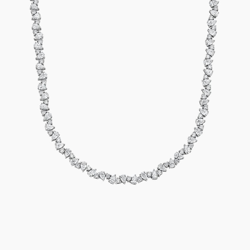 Yıldız Yağmuru Model 7.00 karat Damla Kesim Laboratuvar Pırlanta Kolye 18K - Bold Diamonds