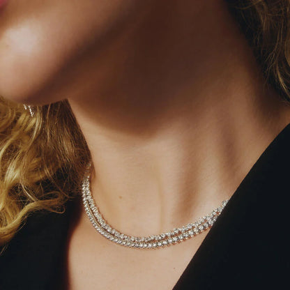 Yıldız Yağmuru Model 7.00 karat Damla Kesim Laboratuvar Pırlanta Kolye 18K - Bold Diamonds