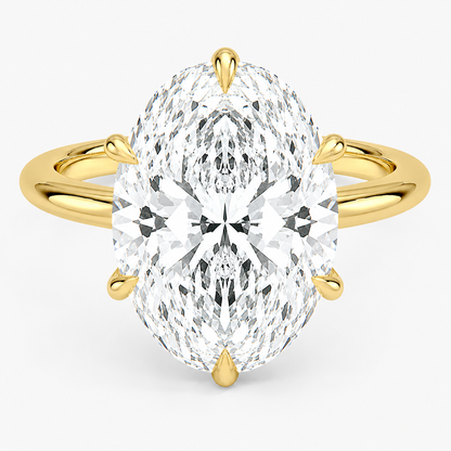 Altı Tırnak 7.00 Karat D-VS Oval Tektaş Laboratuvar Pırlanta Yüzük - Bold Diamonds