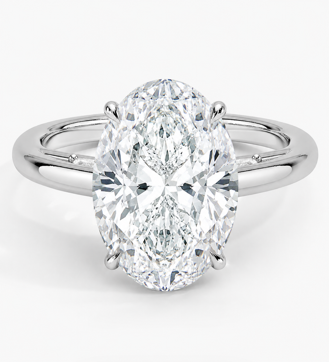 4.30 Karat Oval Kesim Hidden Halo Tasarım Tektaş Laboratuvar Pırlanta Yüzük - Salzburg - Bold Diamonds