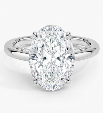 4.30 Karat Oval Kesim Hidden Halo Tasarım Tektaş Laboratuvar Pırlanta Yüzük - Salzburg - Bold Diamonds