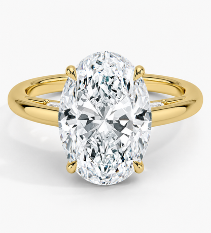4.30 Karat Oval Kesim Hidden Halo Tasarım Tektaş Laboratuvar Pırlanta Yüzük - Salzburg - Bold Diamonds