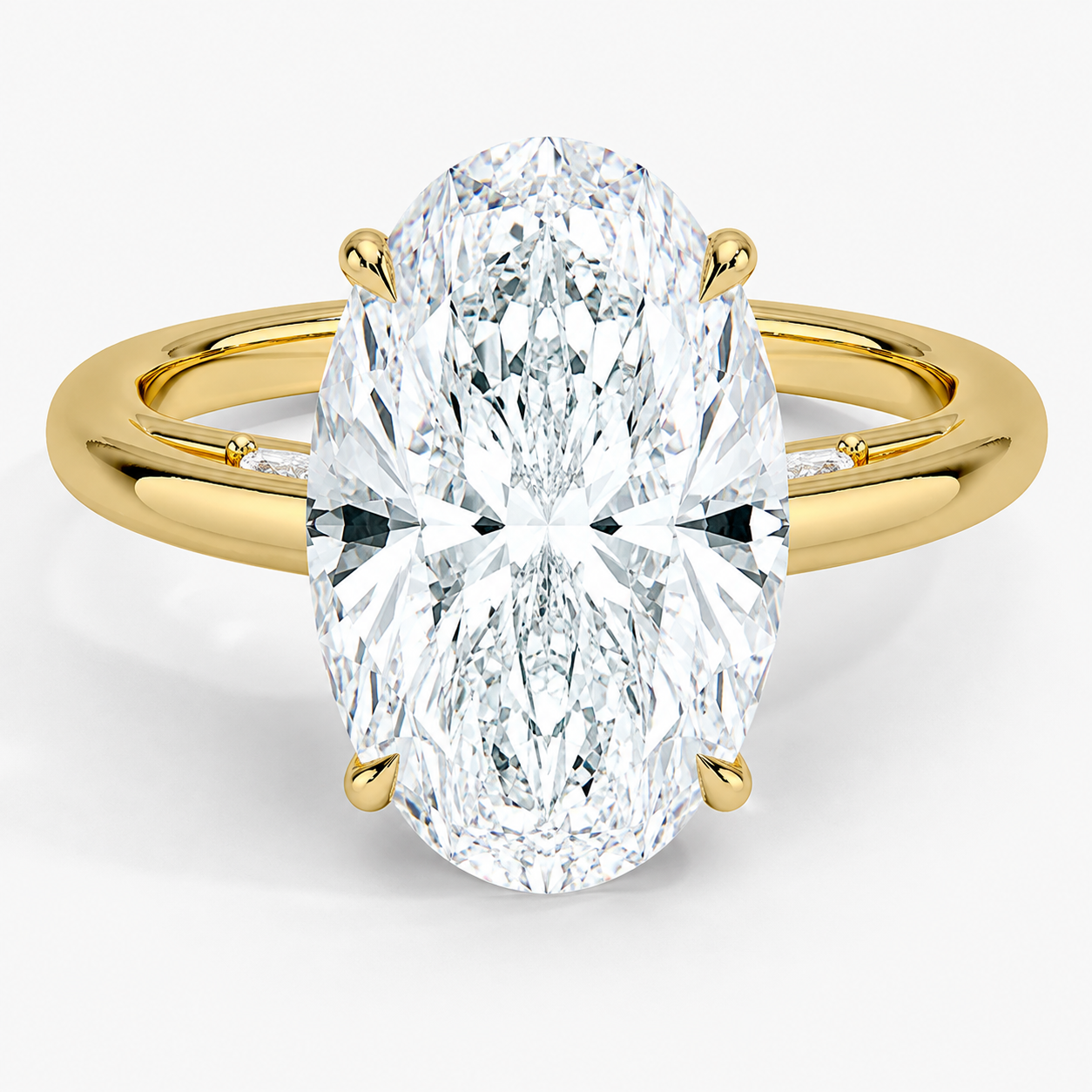 5.30 Karat Oval Kesim Hidden Halo Tasarım Tektaş Laboratuvar Pırlanta Yüzük - Salzburg - Bold Diamonds