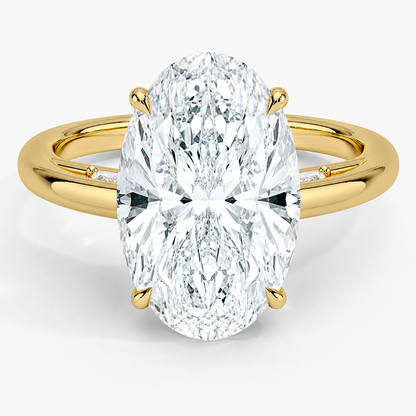 5.30 Karat Oval Kesim Hidden Halo Tasarım Tektaş Laboratuvar Pırlanta Yüzük - Salzburg - Bold Diamonds