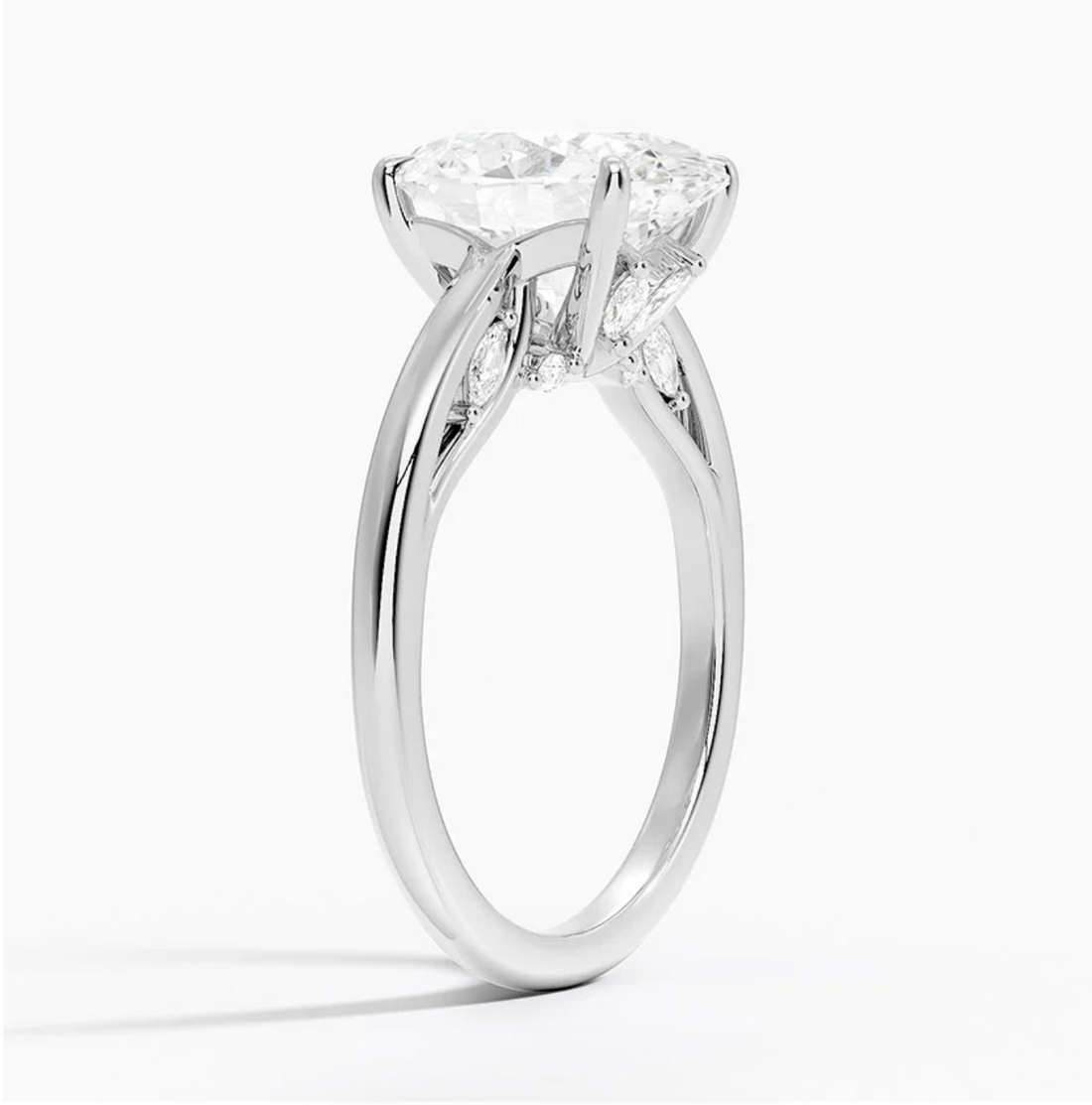 4.30 Karat Oval Kesim Hidden Halo Tasarım Tektaş Laboratuvar Pırlanta Yüzük - Salzburg - Bold Diamonds