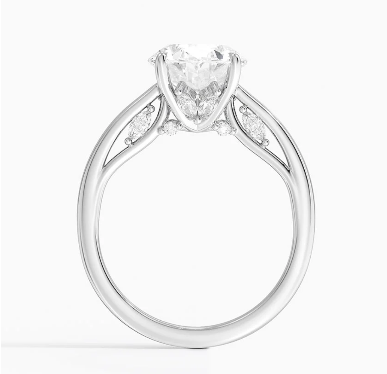 4.30 Karat Oval Kesim Hidden Halo Tasarım Tektaş Laboratuvar Pırlanta Yüzük - Salzburg - Bold Diamonds