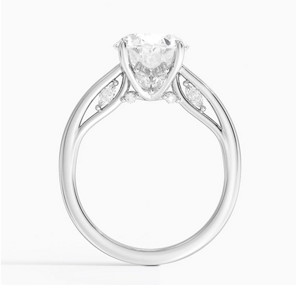4.30 Karat Oval Kesim Hidden Halo Tasarım Tektaş Laboratuvar Pırlanta Yüzük - Salzburg - Bold Diamonds