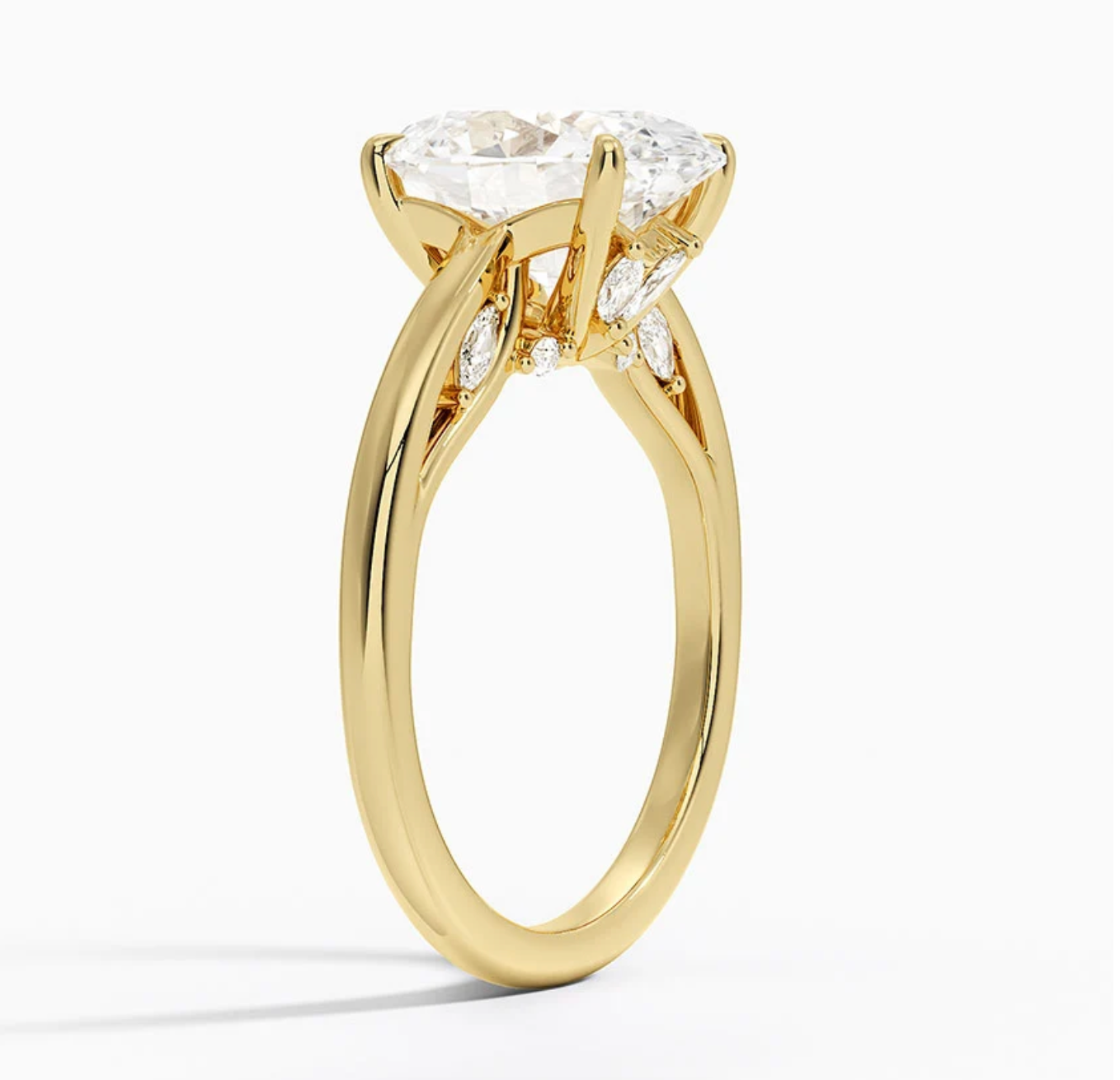 4.30 Karat Oval Kesim Hidden Halo Tasarım Tektaş Laboratuvar Pırlanta Yüzük - Salzburg - Bold Diamonds