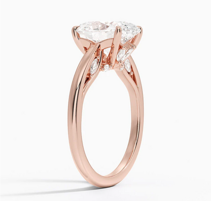 4.30 Karat Oval Kesim Hidden Halo Tasarım Tektaş Laboratuvar Pırlanta Yüzük - Salzburg - Bold Diamonds
