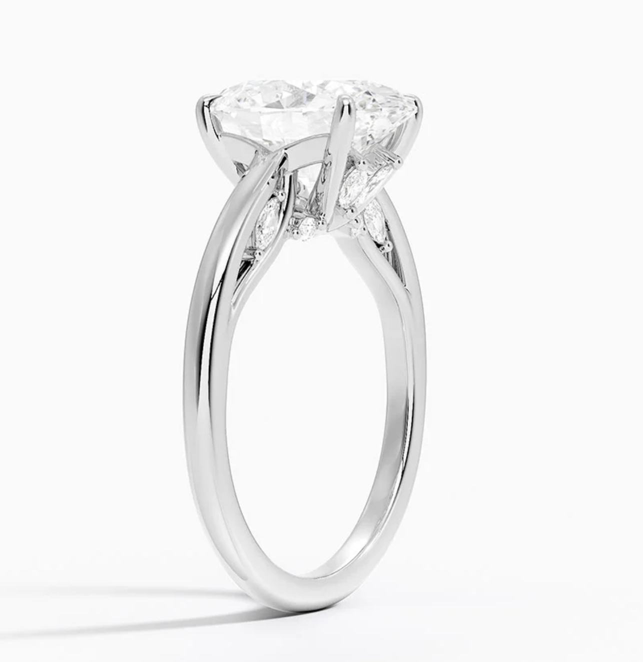 5.30 Karat Oval Kesim Hidden Halo Tasarım Tektaş Laboratuvar Pırlanta Yüzük - Salzburg - Bold Diamonds