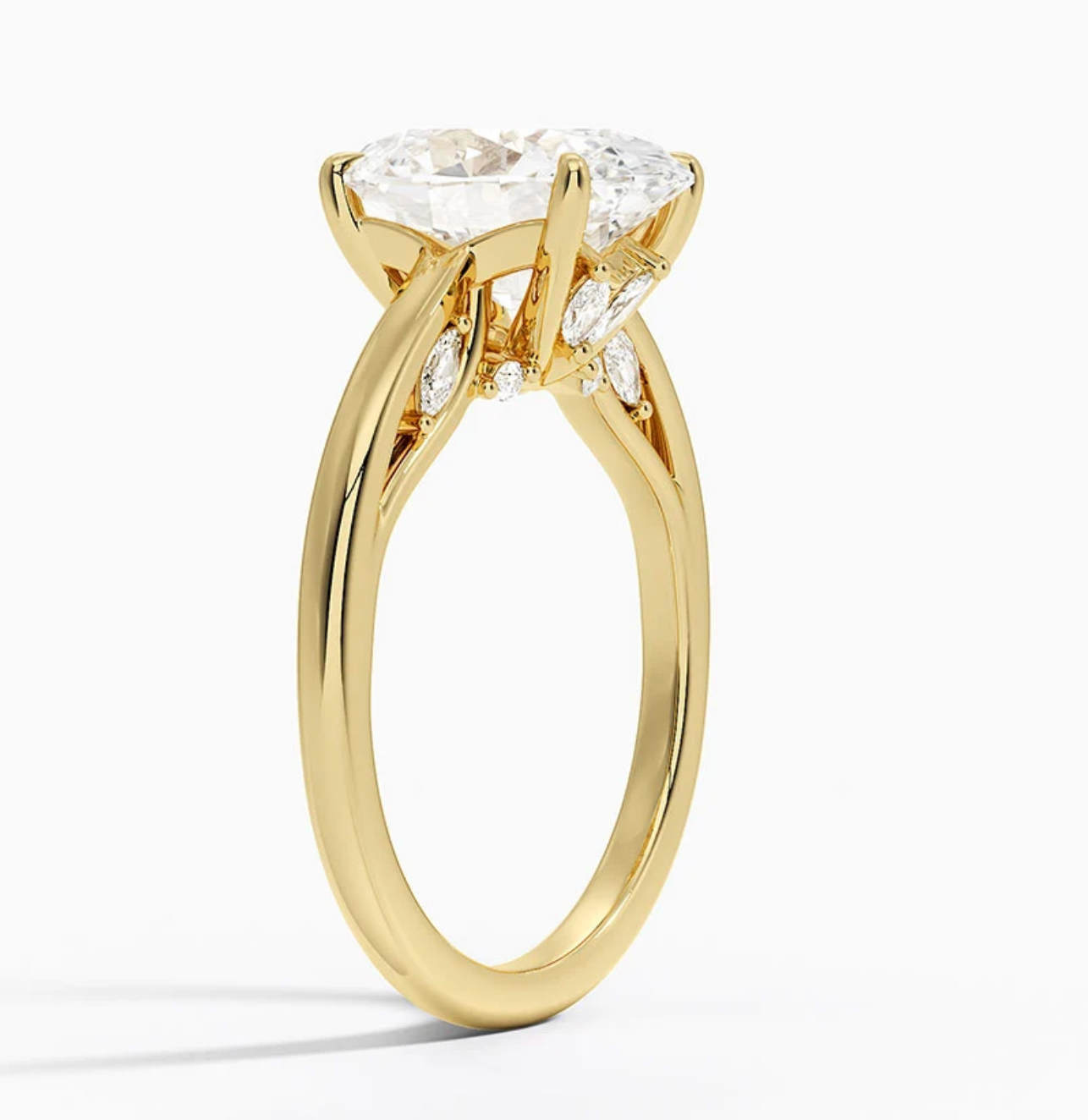 5.30 Karat Oval Kesim Hidden Halo Tasarım Tektaş Laboratuvar Pırlanta Yüzük - Salzburg - Bold Diamonds