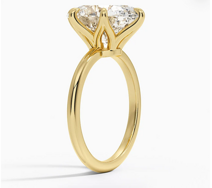Altı Tırnak 7.00 Karat D-VS Oval Tektaş Laboratuvar Pırlanta Yüzük - Bold Diamonds